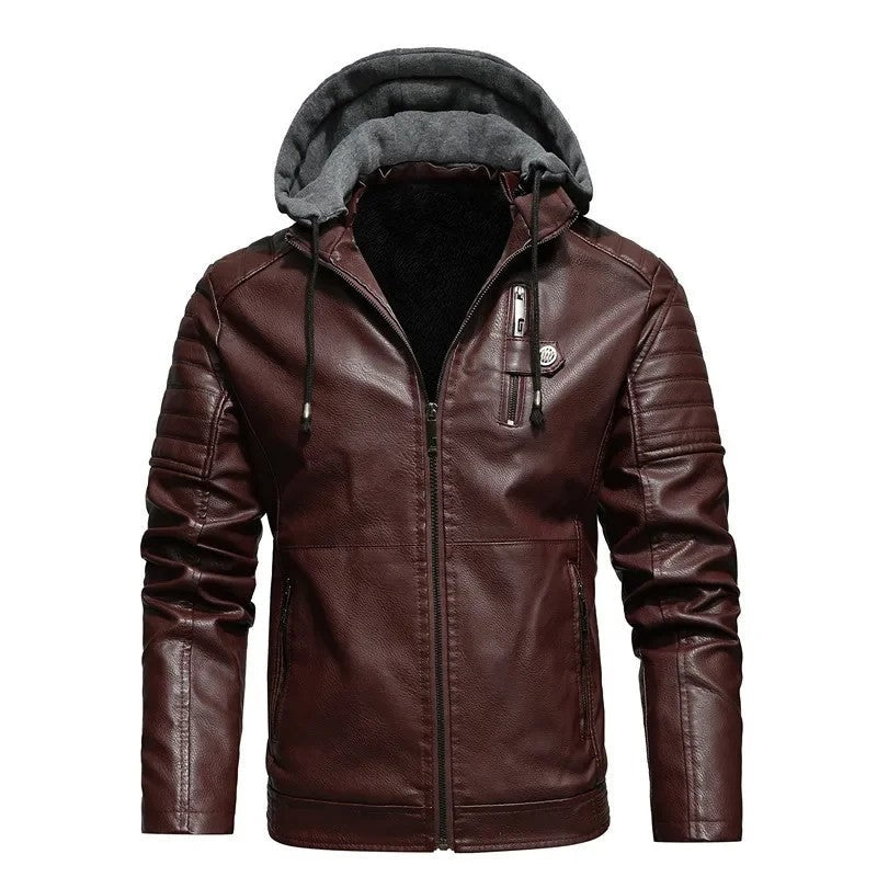 Luke Men's Hooded Moto Zip Jacket