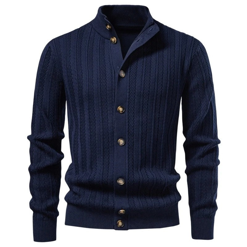 Marco Men's Ribbed Button-Up Knit Cardigan