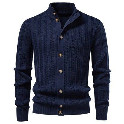 Marco Men's Ribbed Button-Up Knit Cardigan