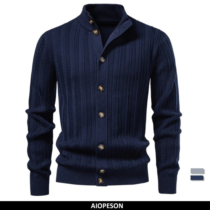 Marco Men's Ribbed Button-Up Knit Cardigan