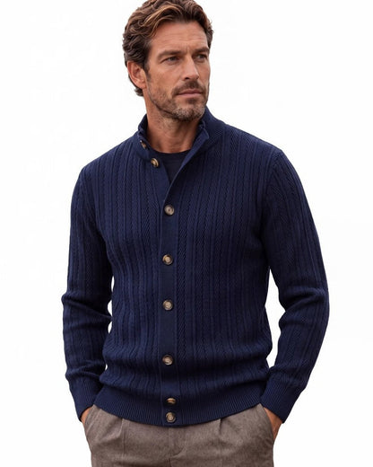 Marco Men's Ribbed Button-Up Knit Cardigan