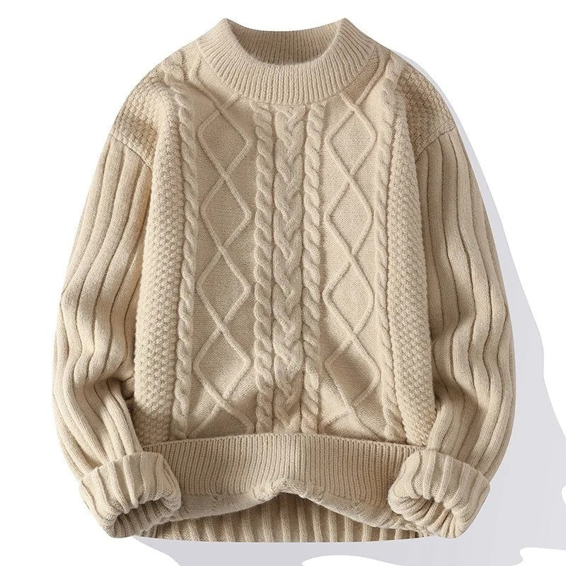Matthew Men's Cable Knit Crewneck Sweater