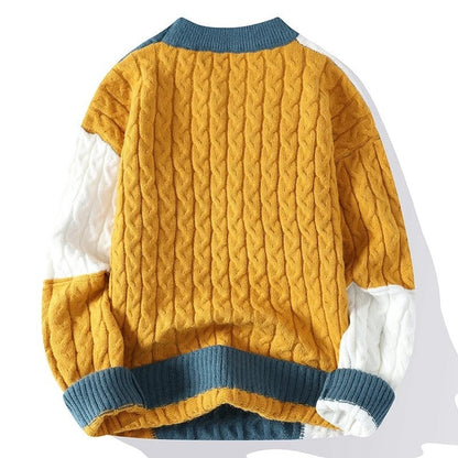 Pedro Men's Patchwork Cable Knit Sweater