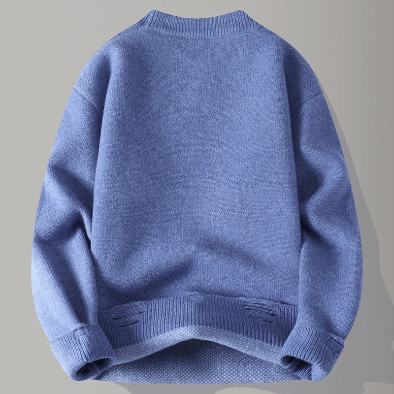 Vincent Men's Distressed Star Knit Sweater